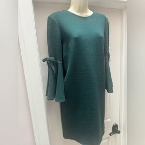 New Oscar De La Renta Wool Blend Forest Green Dress.